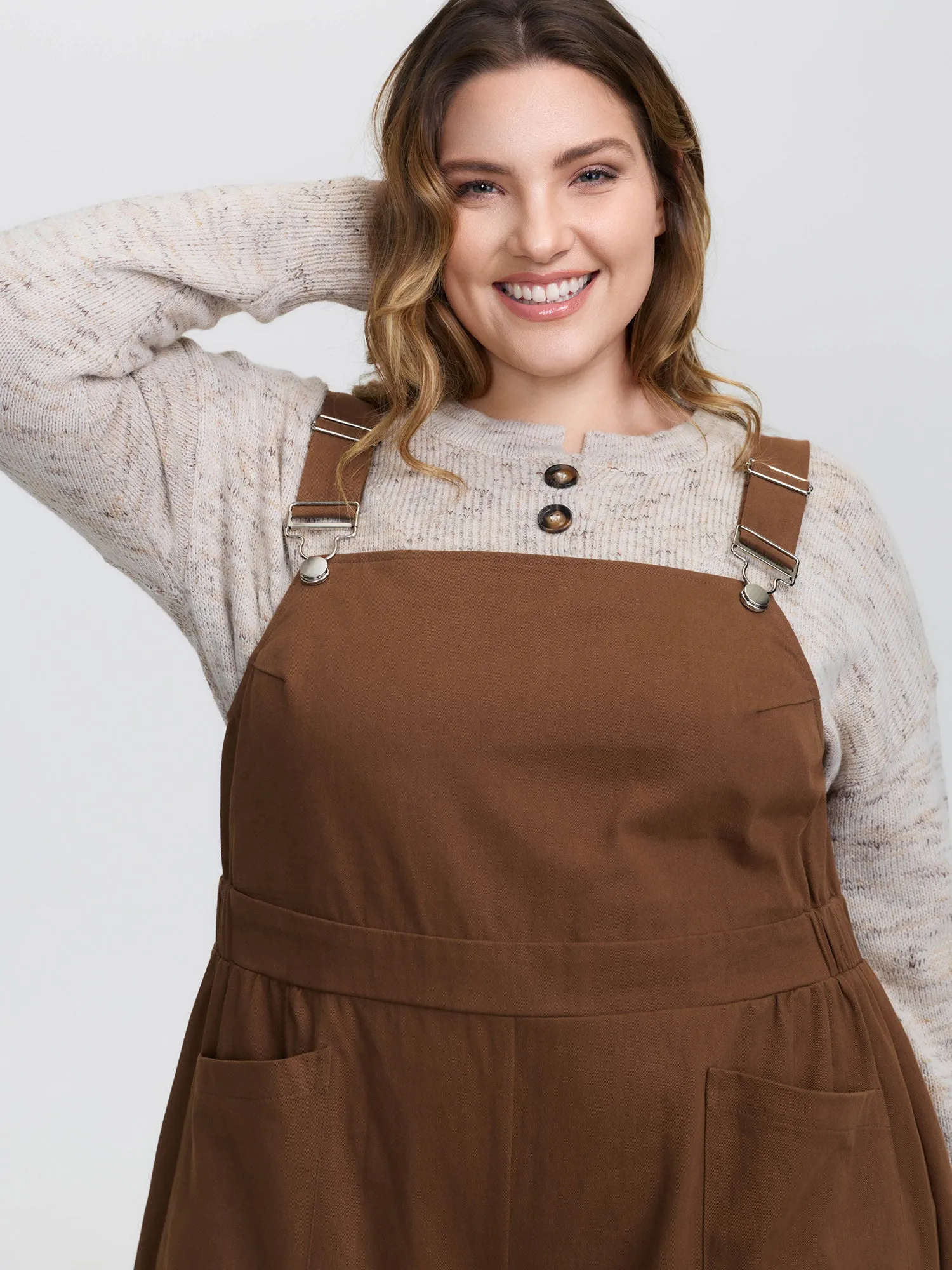 Adjustable Overall Strap Wide-Leg Jumpsuit sold by Bloomchic product image thumbnail 3