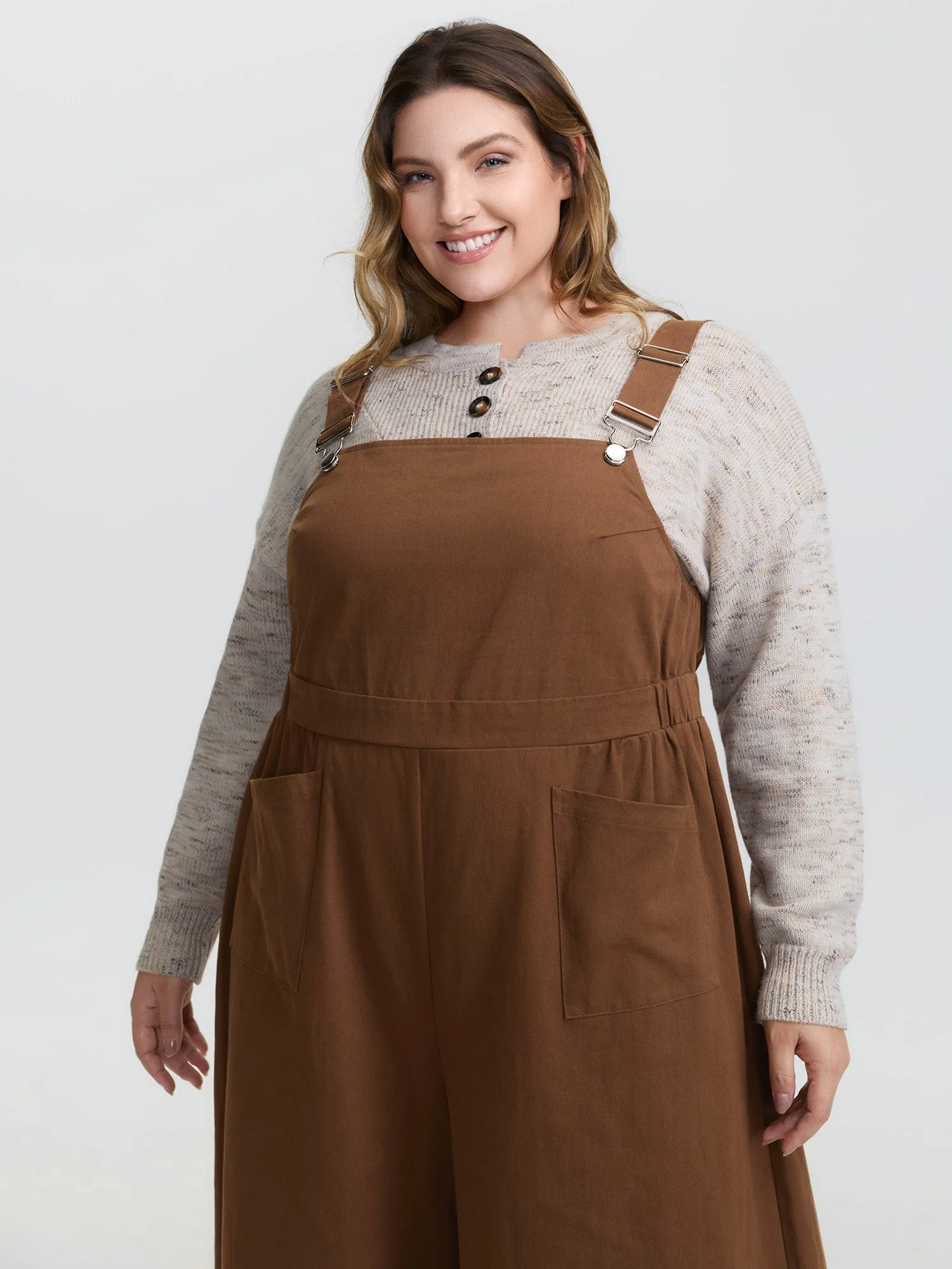 Adjustable Overall Strap Wide-Leg Jumpsuit sold by Bloomchic product image thumbnail 2