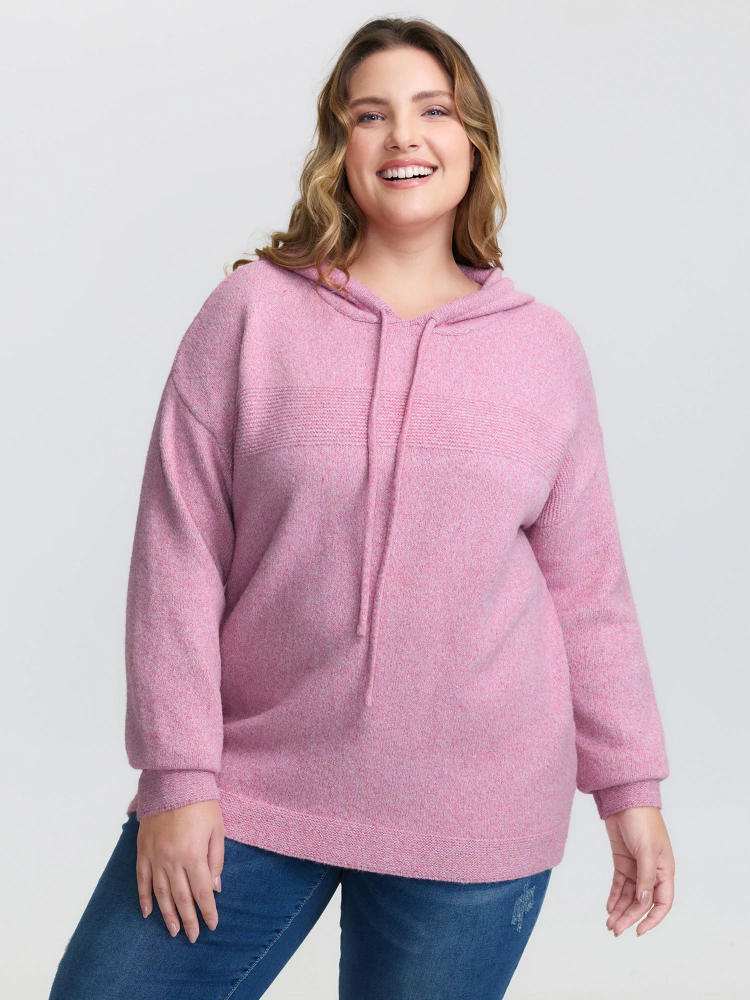 Textured Hooded Relaxed-Fit Pullover sold by Bloomchic product image thumbnail 2