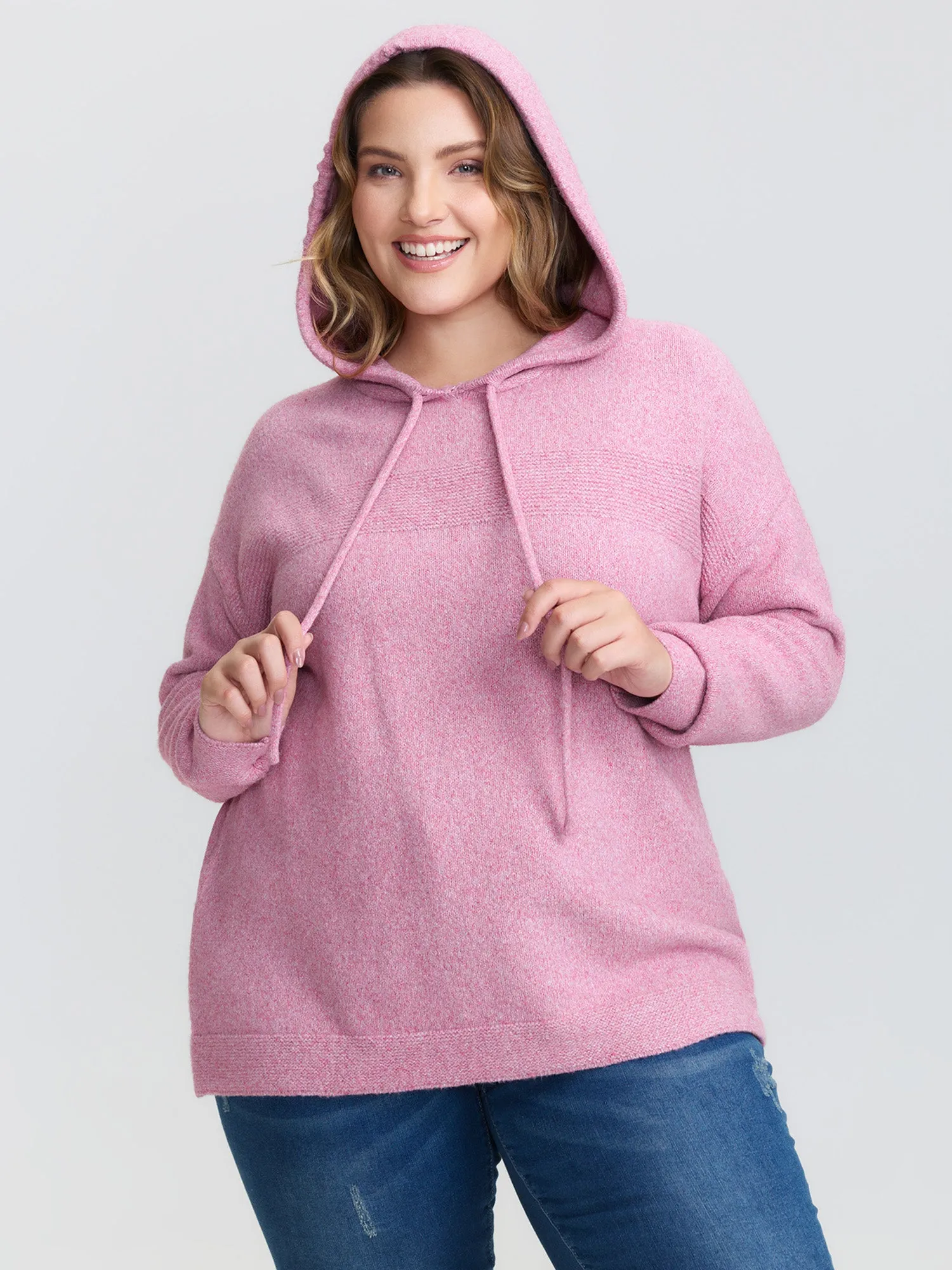 Textured Hooded Relaxed-Fit Pullover sold by Bloomchic product image thumbnail 4