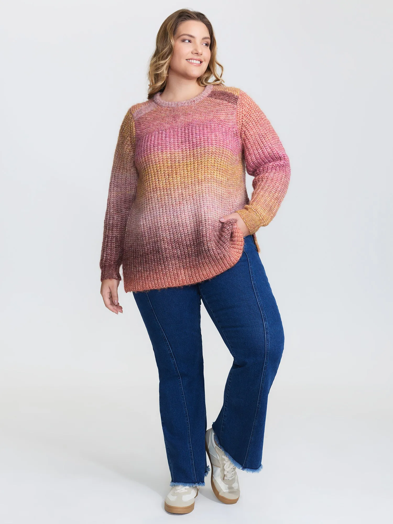 Color Gradient Textured Stretchy Pullover sold by Bloomchic product image thumbnail 2