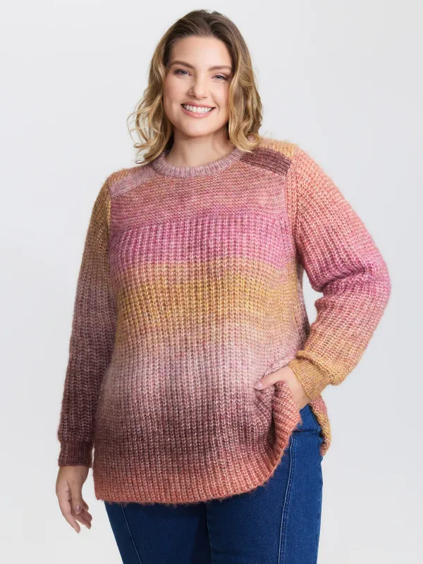 Color Gradient Textured Stretchy Pullover sold by Bloomchic