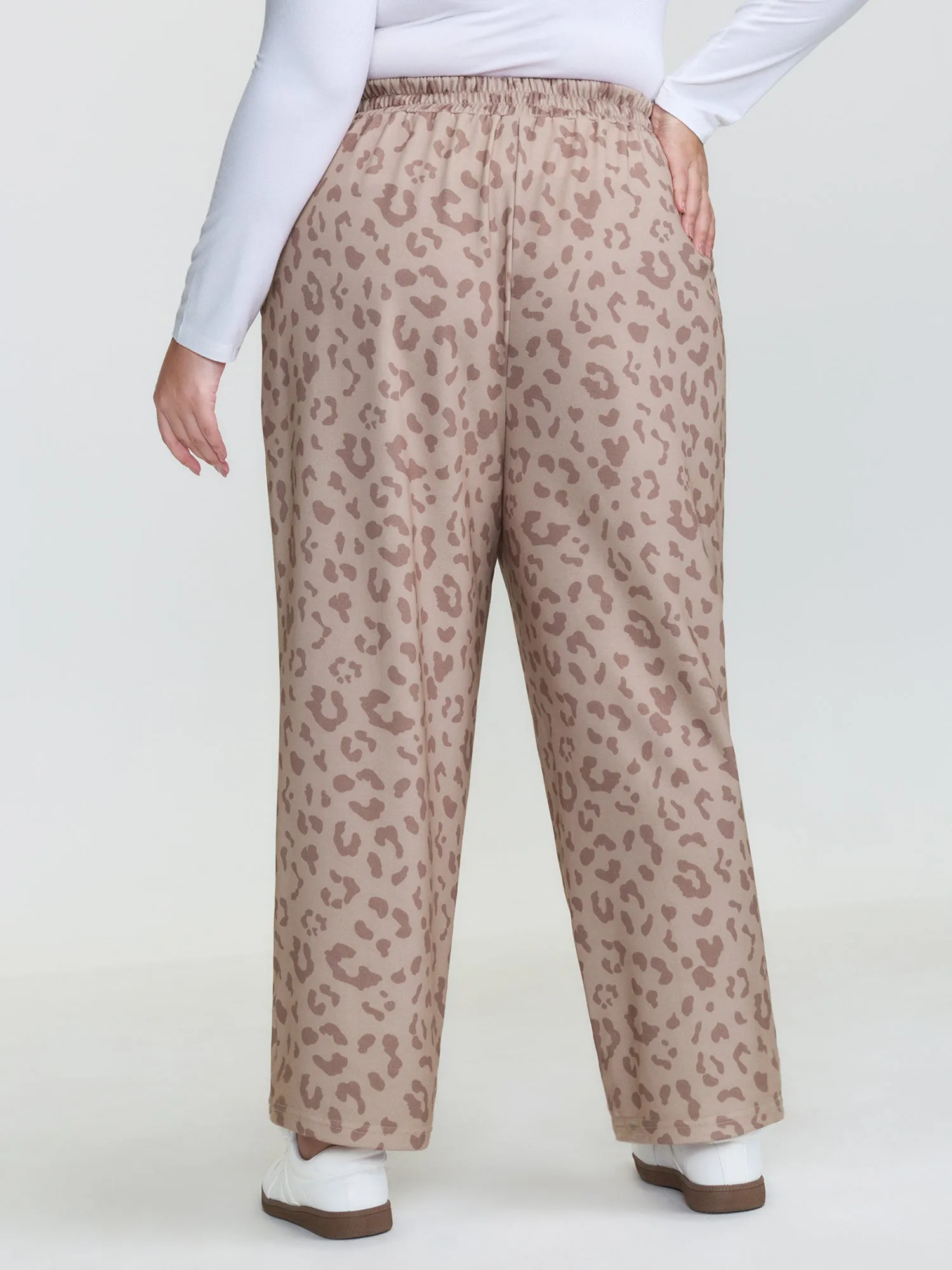 Leopard Seamed Shirred Waistband Pants sold by Bloomchic product image thumbnail 5