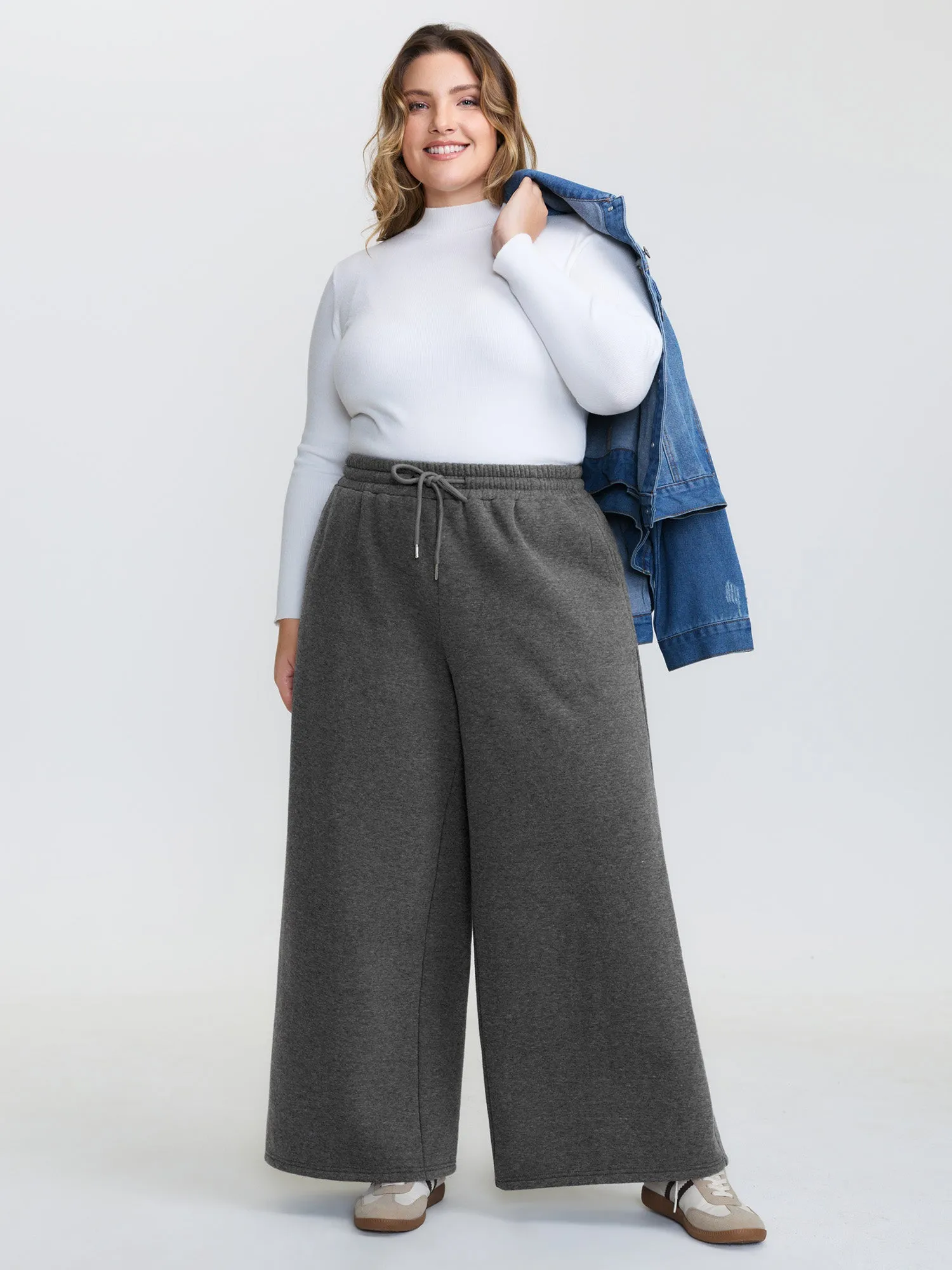 Fleece Lined Stretchy Drawstring Pants sold by Bloomchic product image thumbnail 2