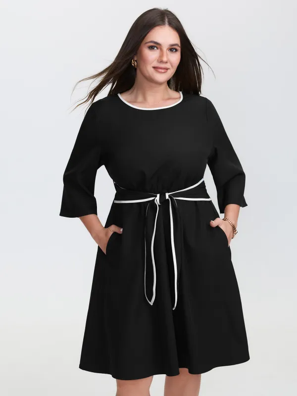 Bow-Front Waist Tie Midi Dress sold by Bloomchic