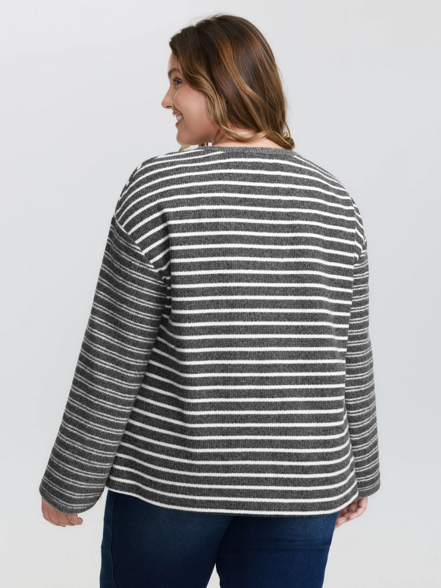 Ribbed Stripe Textured Neck-Tie T-Shirt sold by Bloomchic product image thumbnail 4