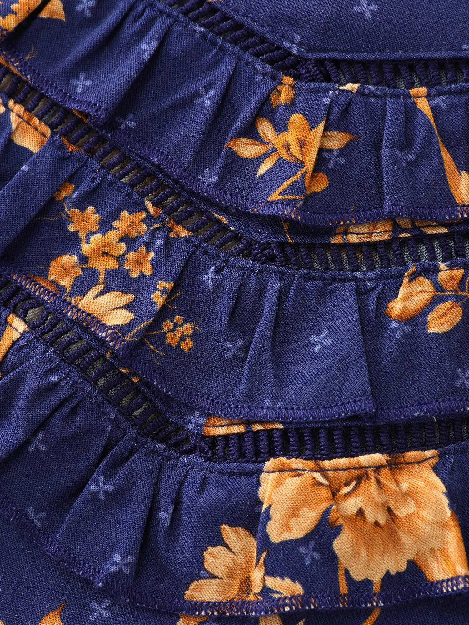 Floral Layered Ruffled Neckline Blouse sold by Bloomchic product image thumbnail 5