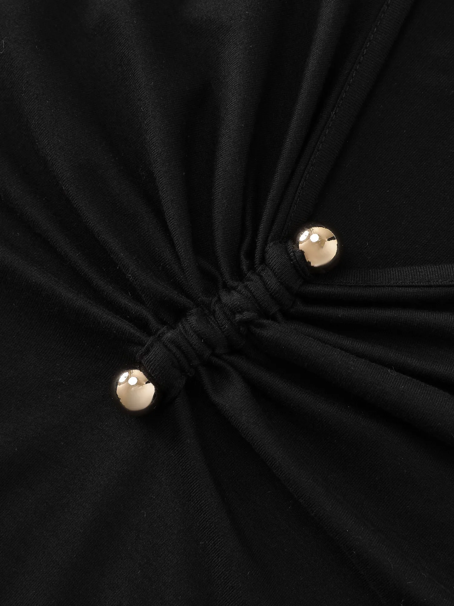 Knotted Side Neckline Stretchy Knit Top sold by Bloomchic product image thumbnail 5