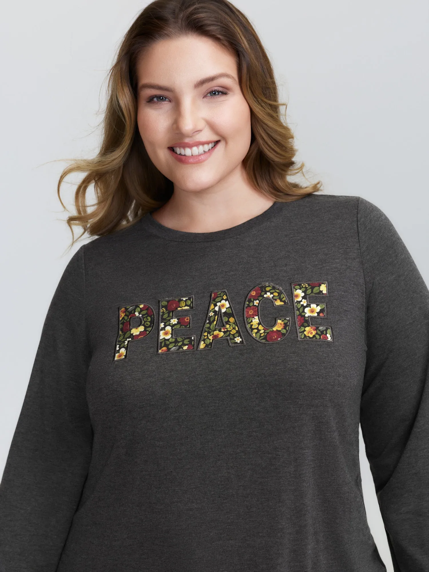 Floral Applique Embroidery Stretchy T-Shirt sold by Bloomchic