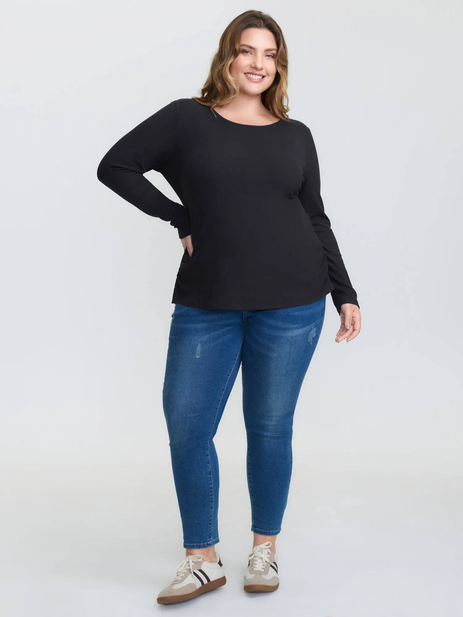 Ribbed Round Neck Cozy T-Shirt sold by Bloomchic product image thumbnail 2