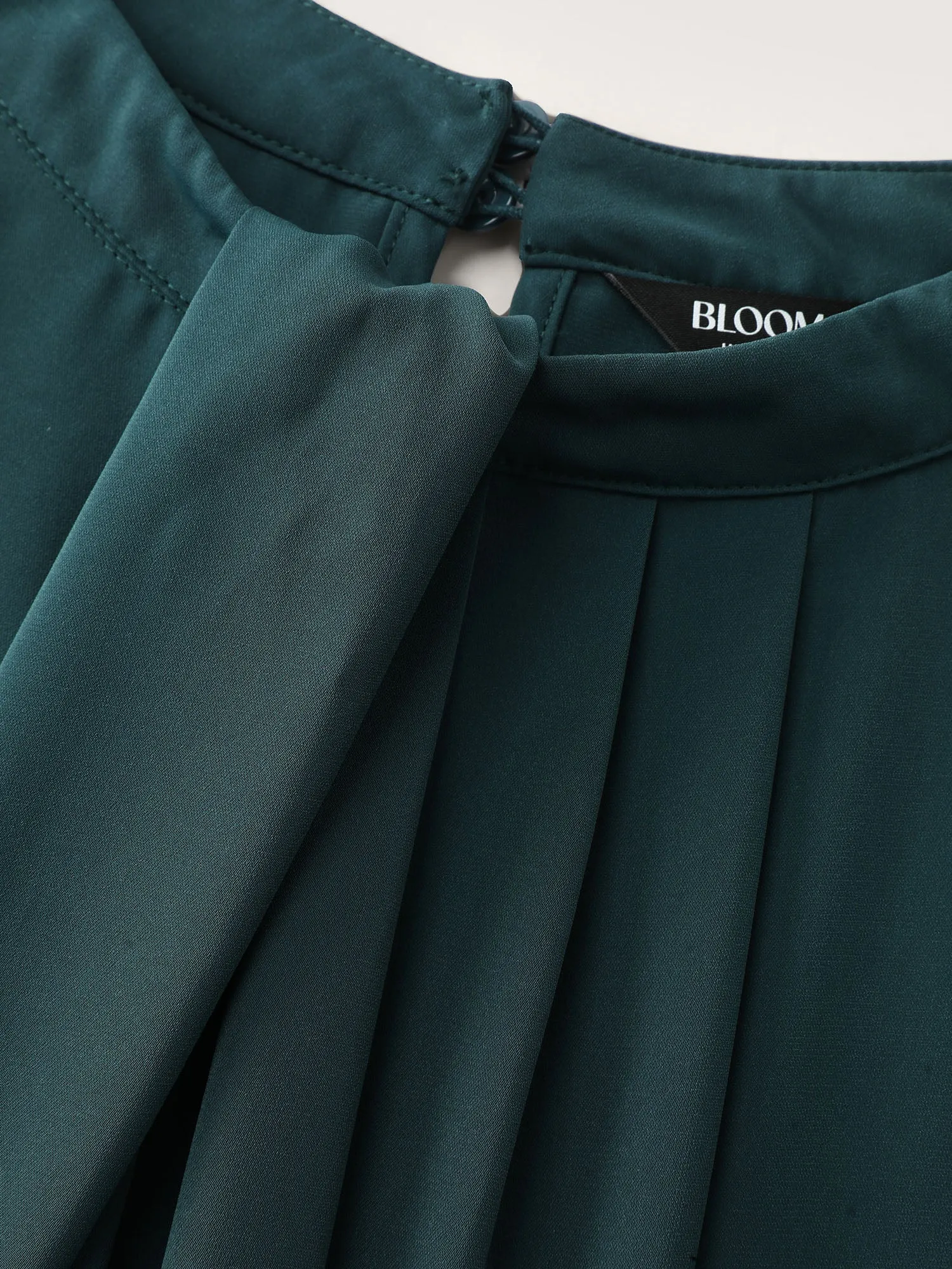 Pleated Mock Neck Long Sleeve Blouse sold by Bloomchic product image thumbnail 5