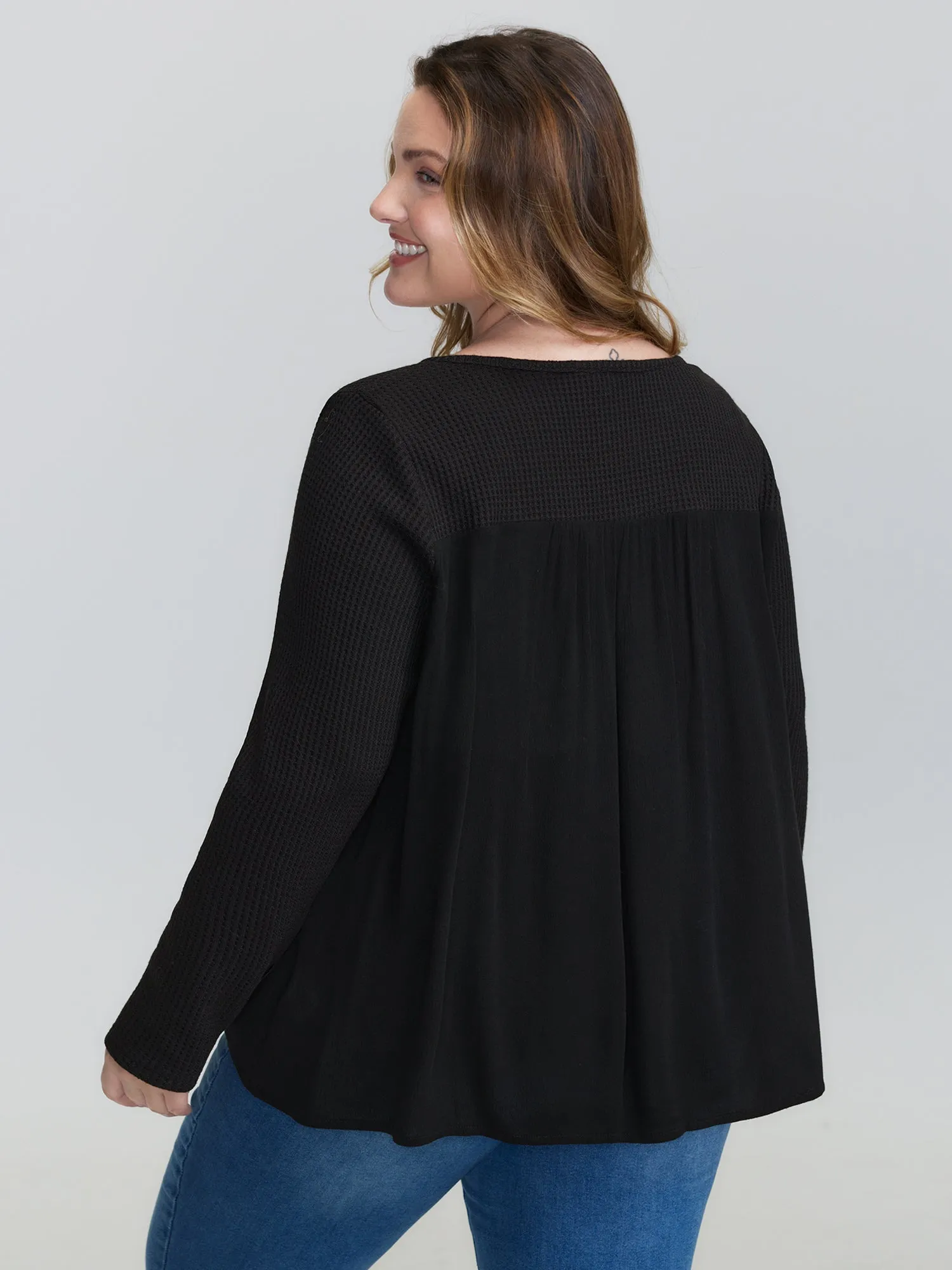 Stretchy Textured Colorful Button Blouse sold by Bloomchic product image thumbnail 5