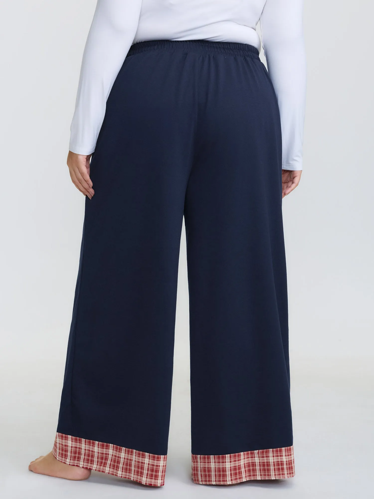 Gingham Edges Stretchy Drawstring Lounge Bottoms sold by Bloomchic product image thumbnail 4