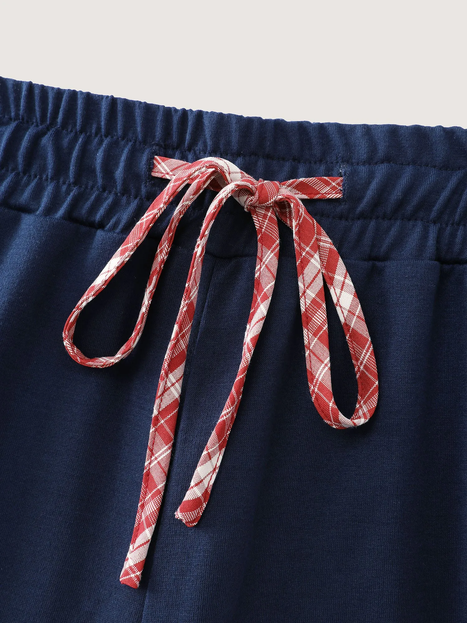 Gingham Edges Stretchy Drawstring Lounge Bottoms sold by Bloomchic product image thumbnail 5