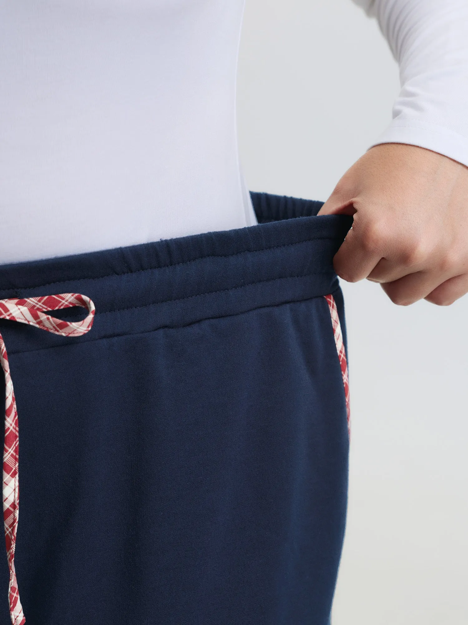 Gingham Edges Stretchy Drawstring Lounge Bottoms sold by Bloomchic product image thumbnail 3