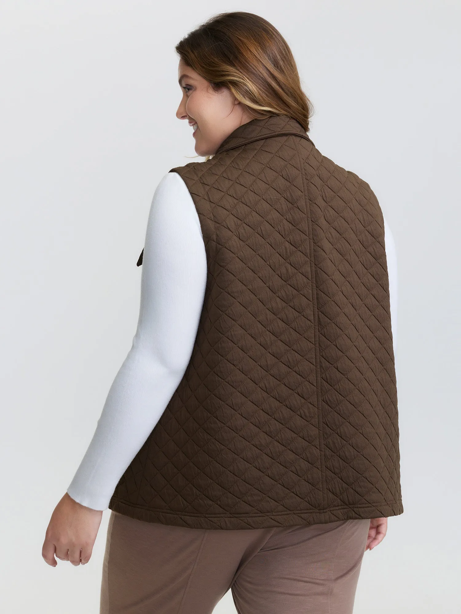 Quilted Chest Pockets Button Vest sold by Bloomchic product image thumbnail 5