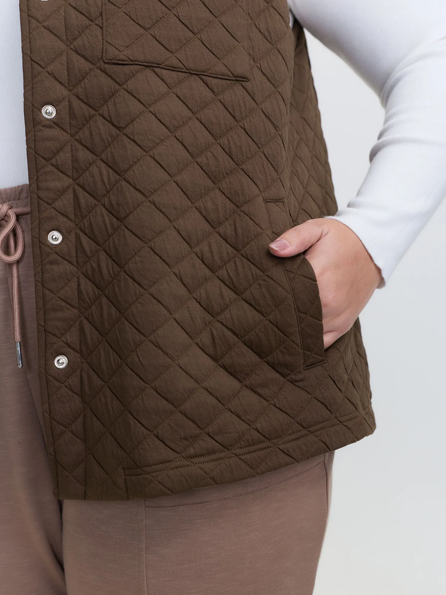 Quilted Chest Pockets Button Vest sold by Bloomchic product image thumbnail 4