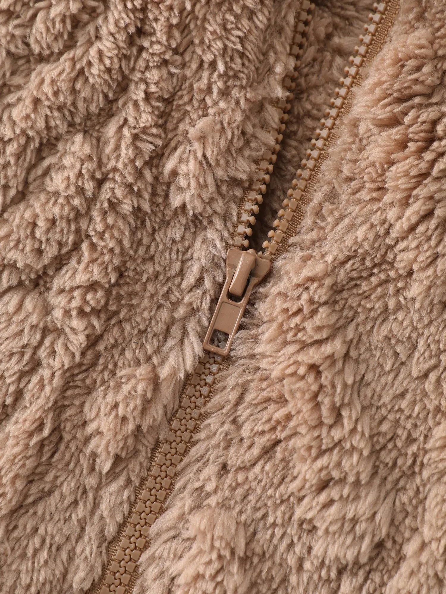 Textured Half-Zipper Drop Shoulder Sweatshirt sold by Bloomchic product image thumbnail 5