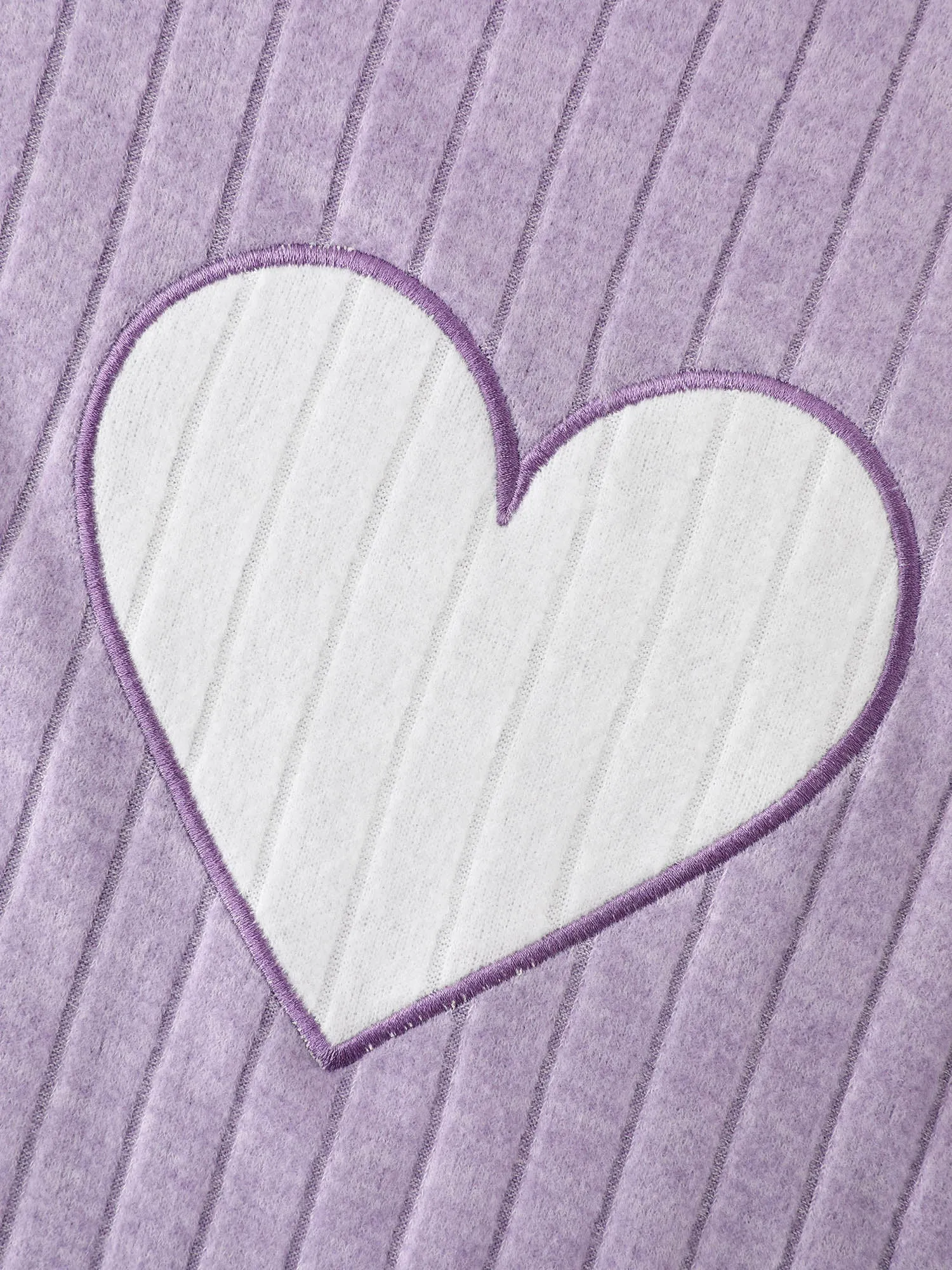 Pastel Hearts Brushed Ribbed Embroidered Lounge Top sold by Bloomchic product image thumbnail 5