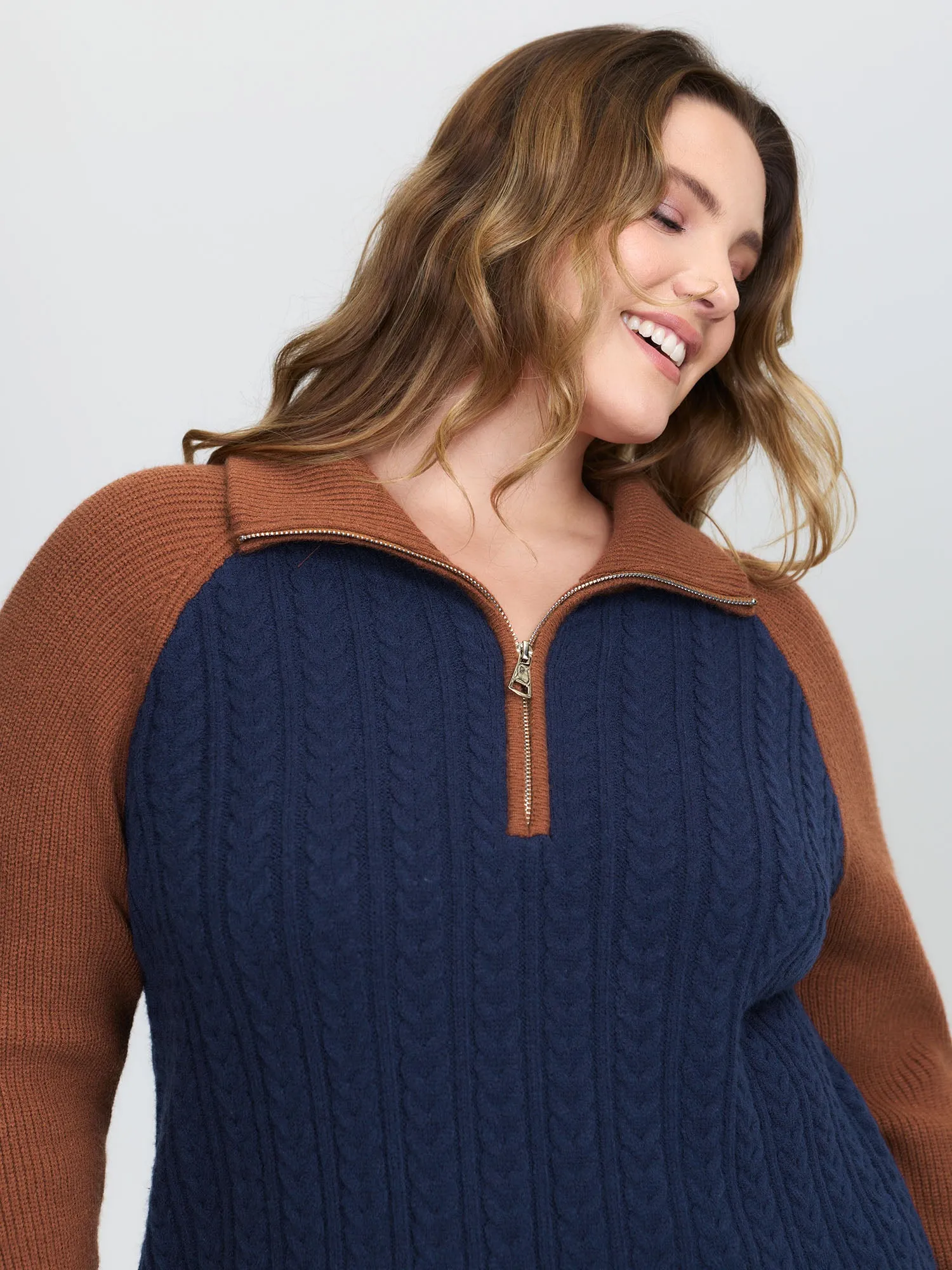 Supersoft Colorblock Half Zipper Pullover sold by Bloomchic product image thumbnail 3