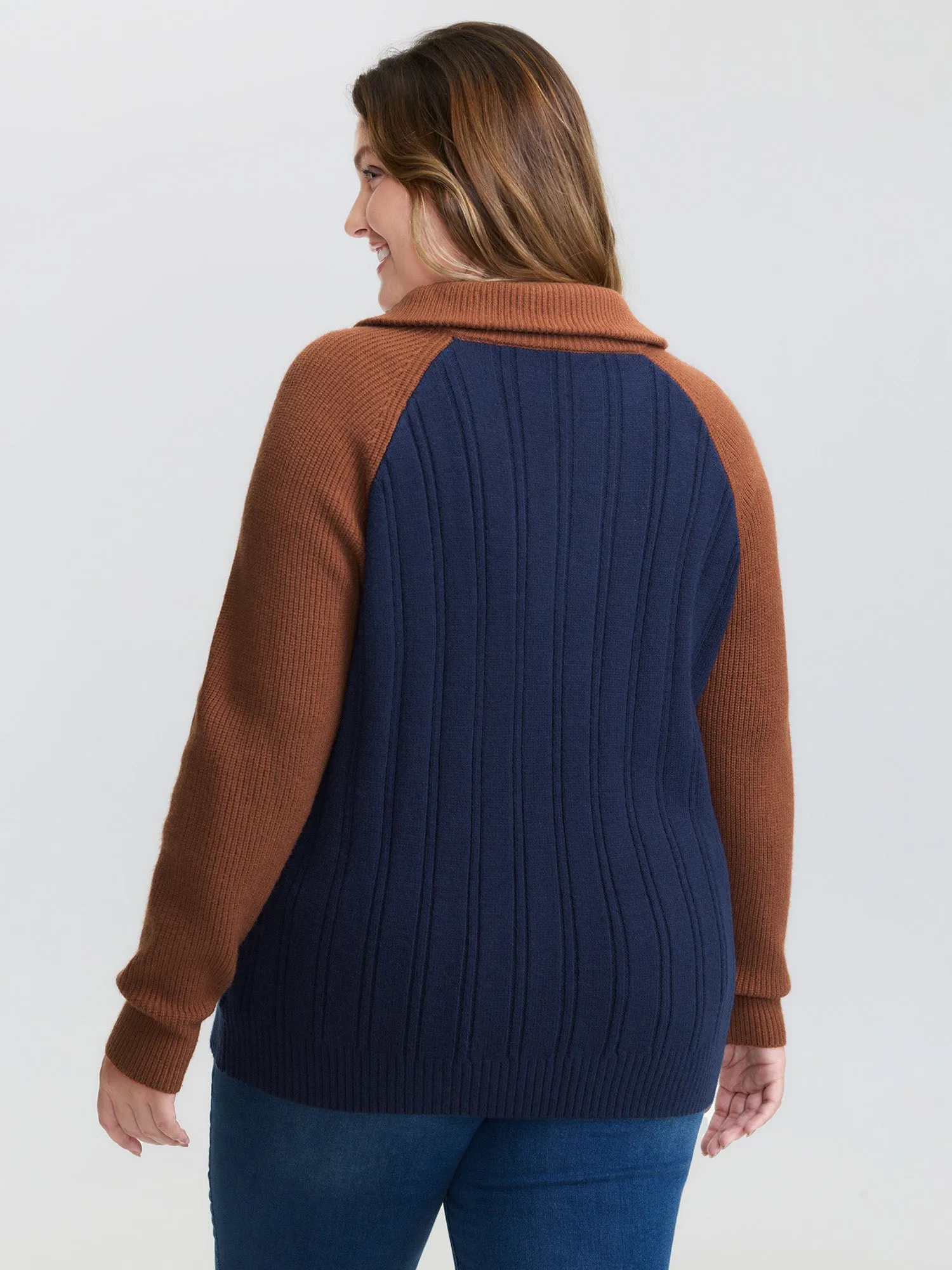 Supersoft Colorblock Half Zipper Pullover sold by Bloomchic product image thumbnail 4