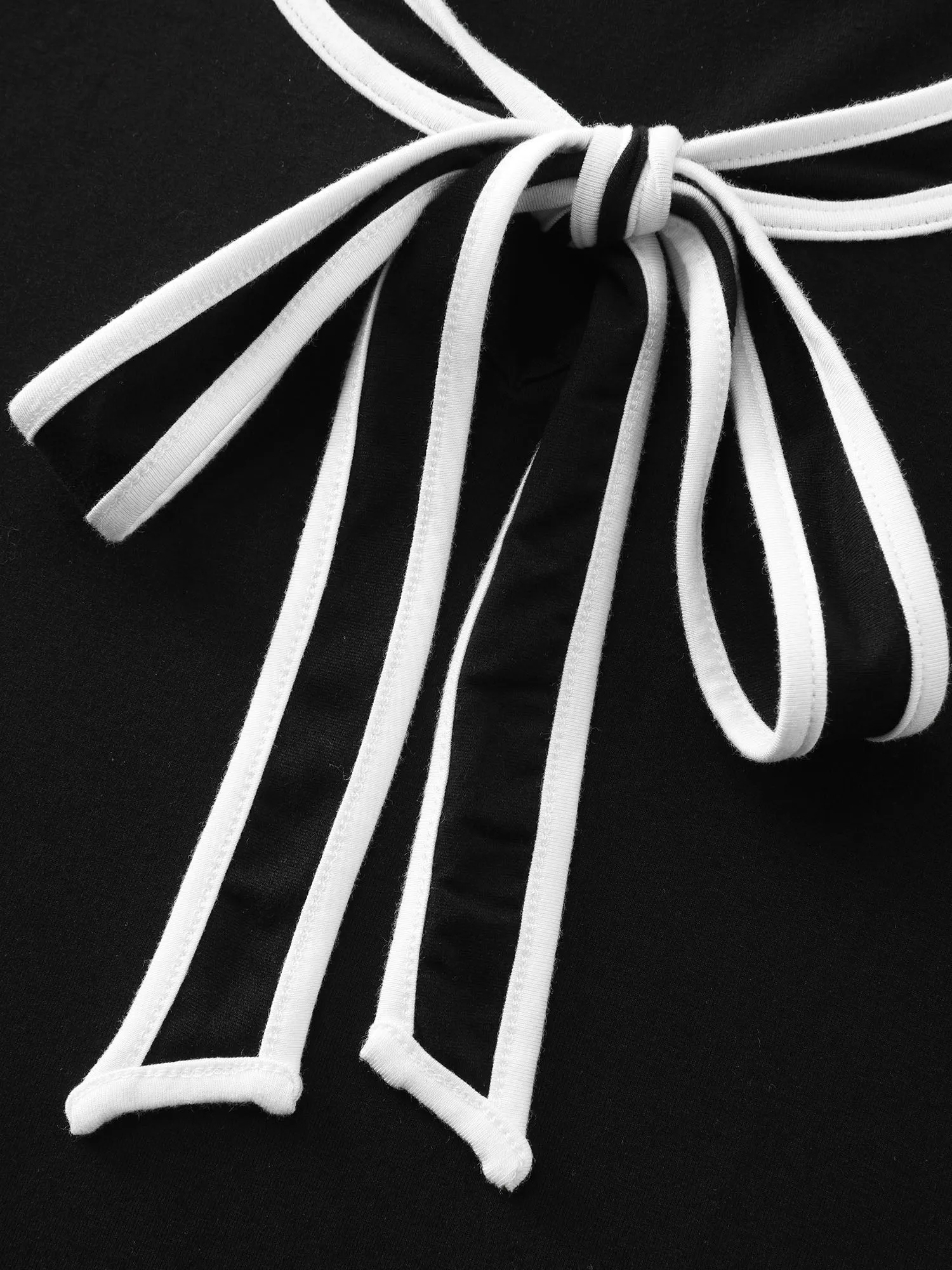 Supersoft Sailor Neck-Tie Contrast Knit Top sold by Bloomchic product image thumbnail 5