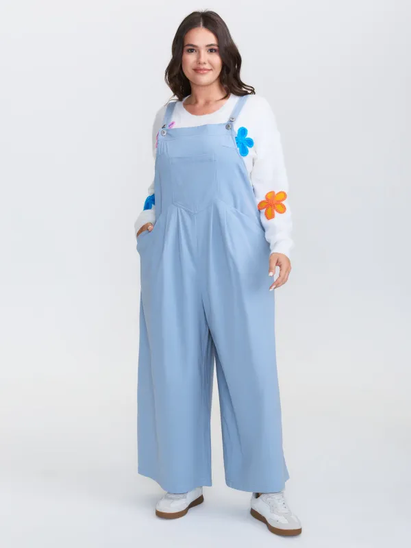 Pure Cotton Pleated Overall Jumpsuit sold by Bloomchic