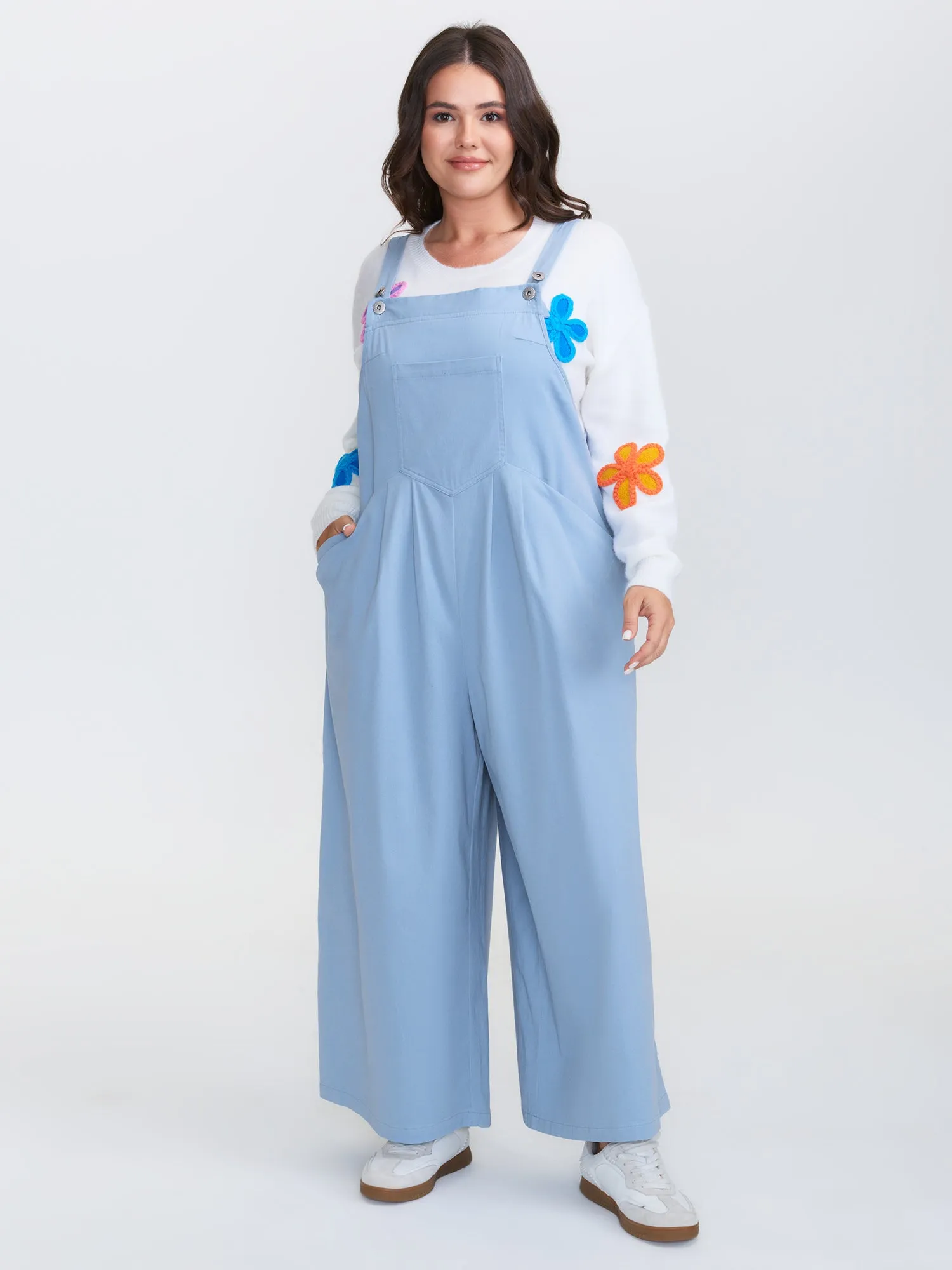 Pure Cotton Pleated Overall Jumpsuit sold by Bloomchic