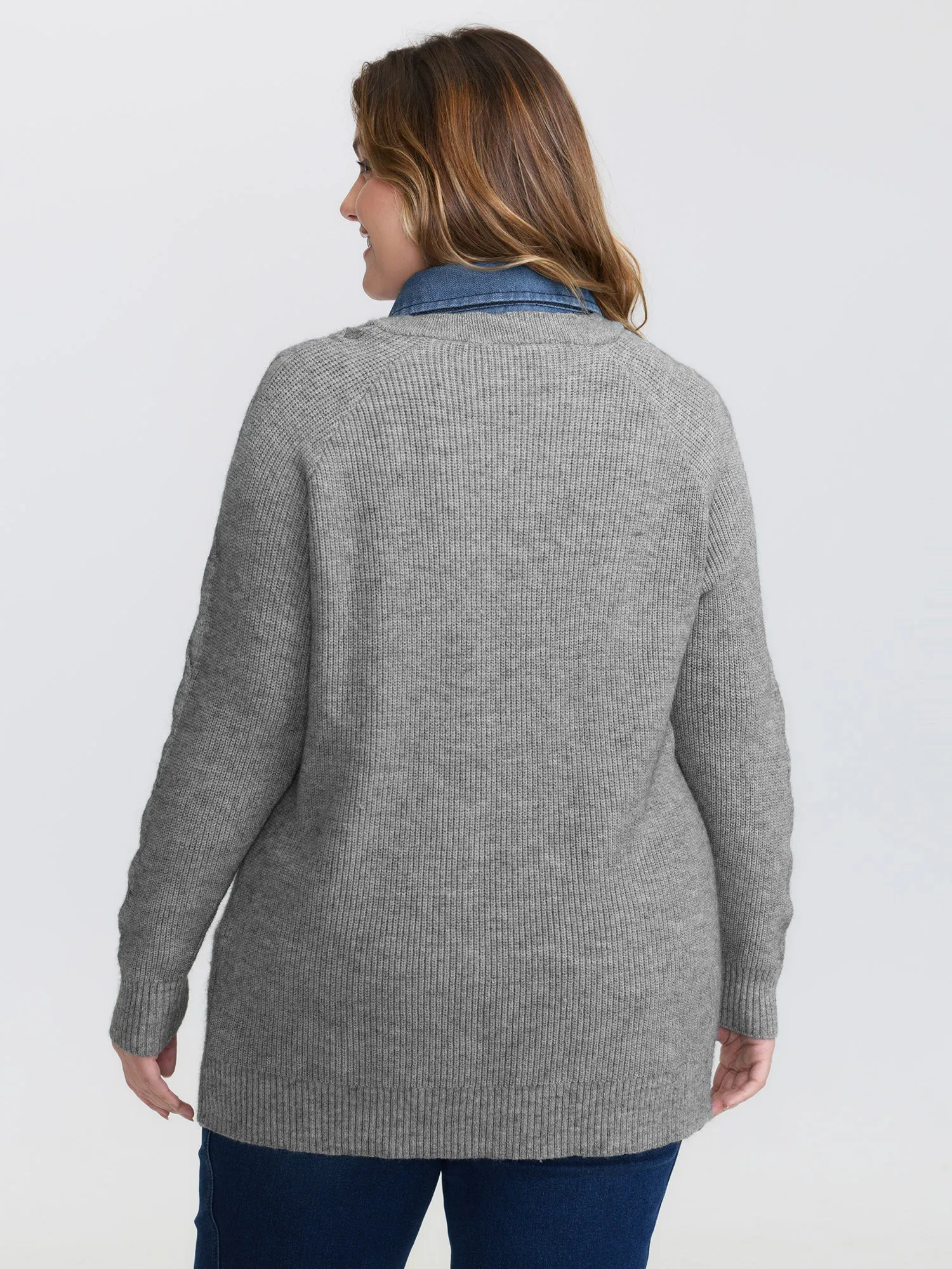 Supersoft Color Contrast Collar Textured Pullover sold by Bloomchic product image thumbnail 4