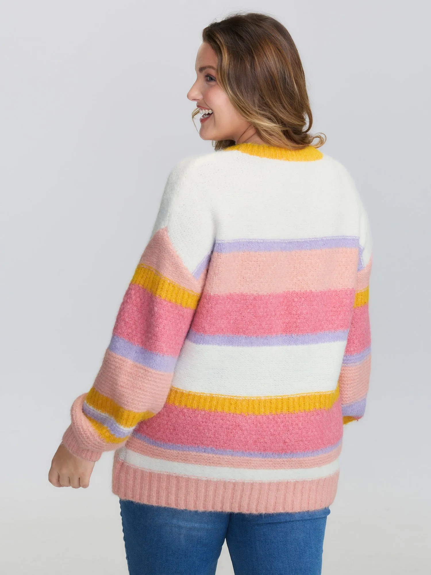 Colorblock Textured Ribbed Hem Pullover sold by Bloomchic product image thumbnail 4