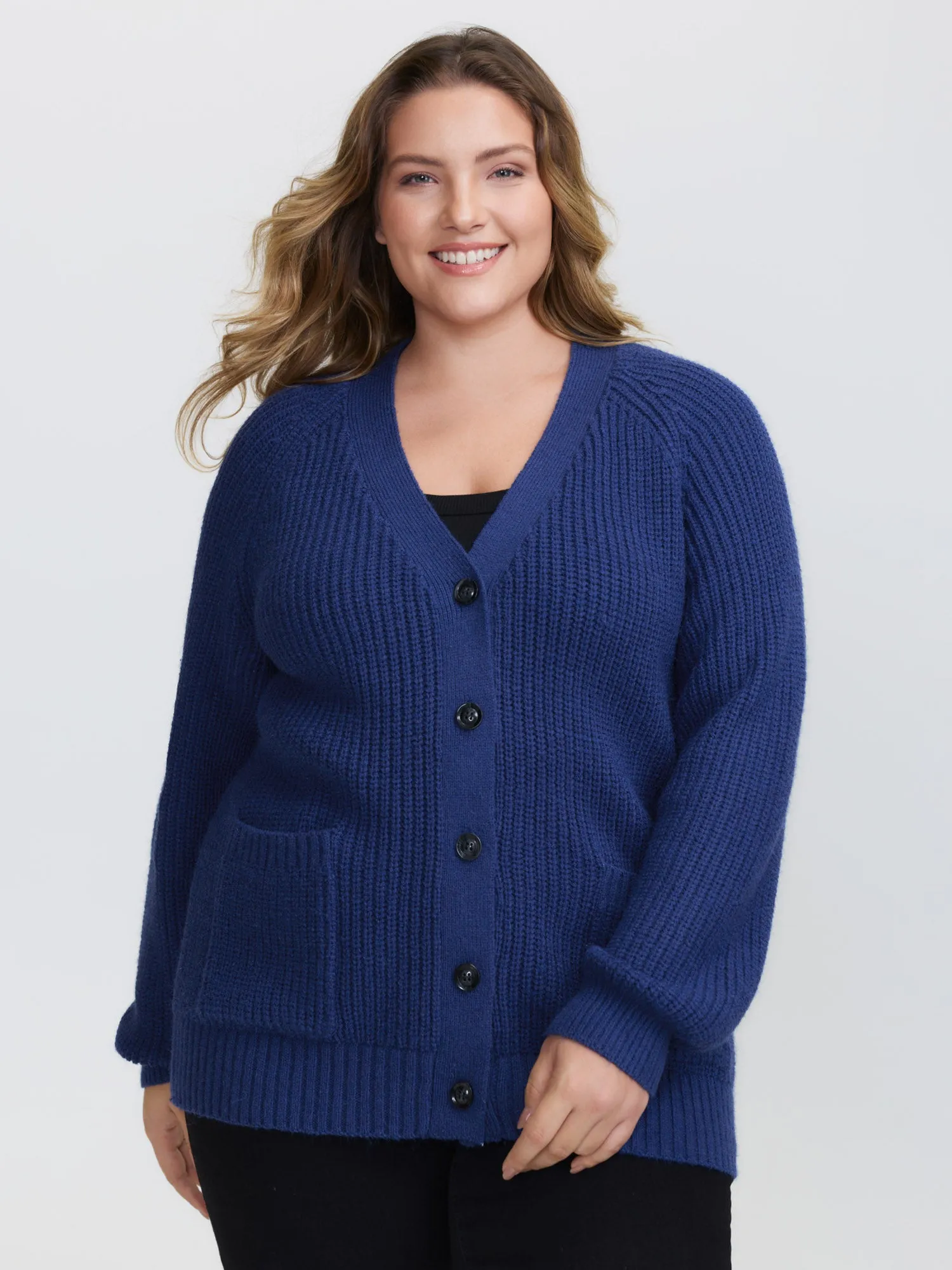 Textured V-Neck Button Knit Cardigan sold by Bloomchic product image thumbnail 4