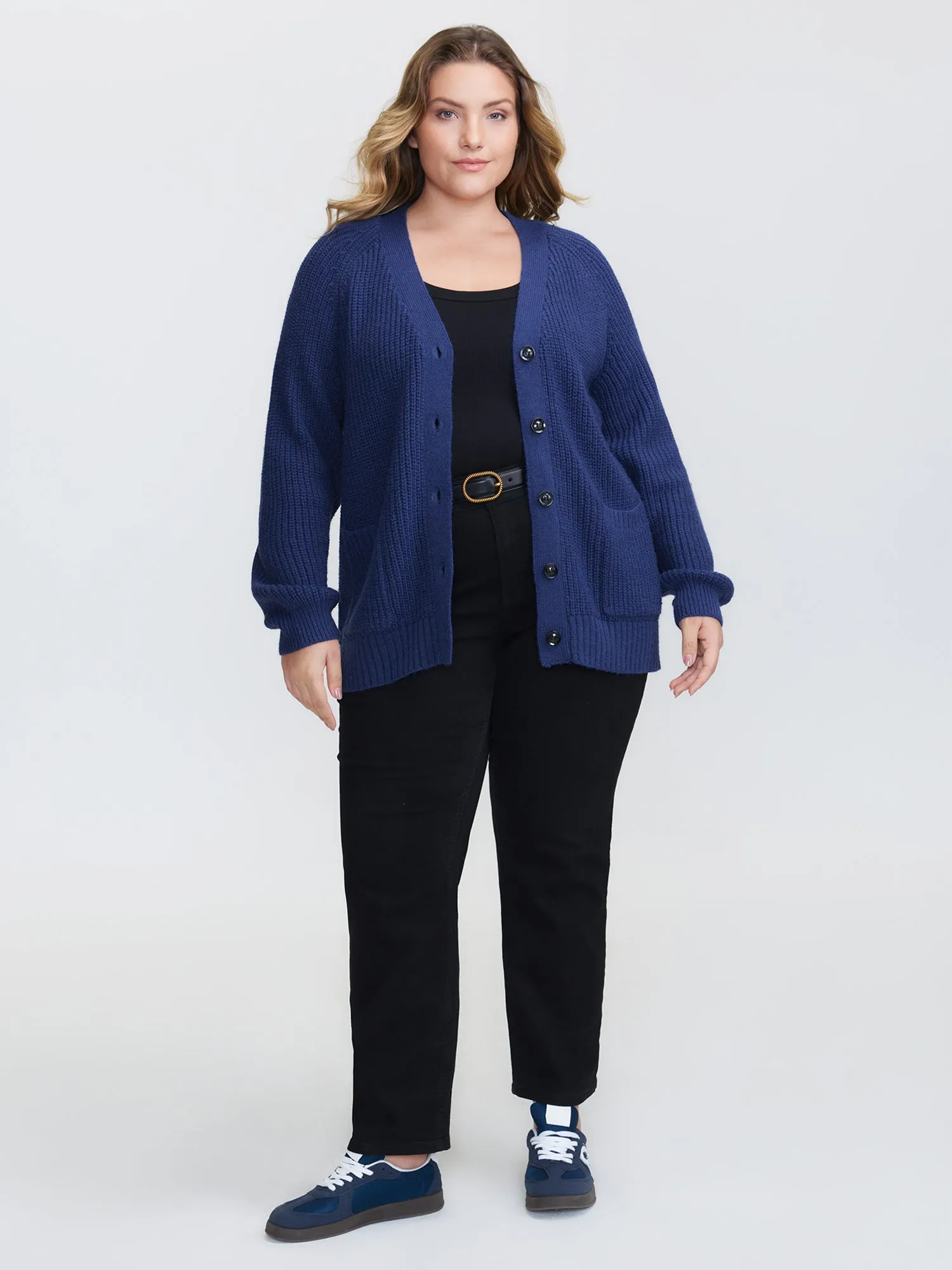 Textured V-Neck Button Knit Cardigan sold by Bloomchic product image thumbnail 3