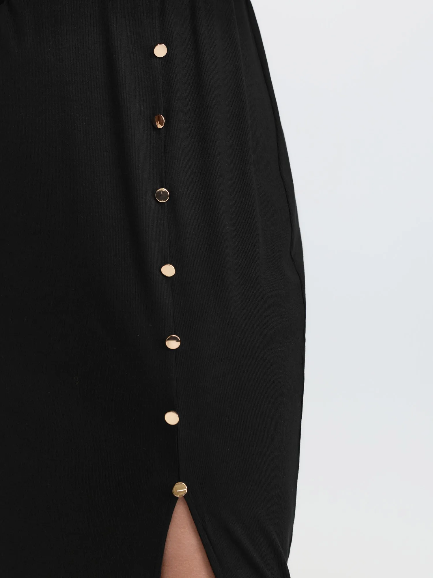 Mock Neck Button Waist-Defining Midi Dress sold by Bloomchic product image thumbnail 3