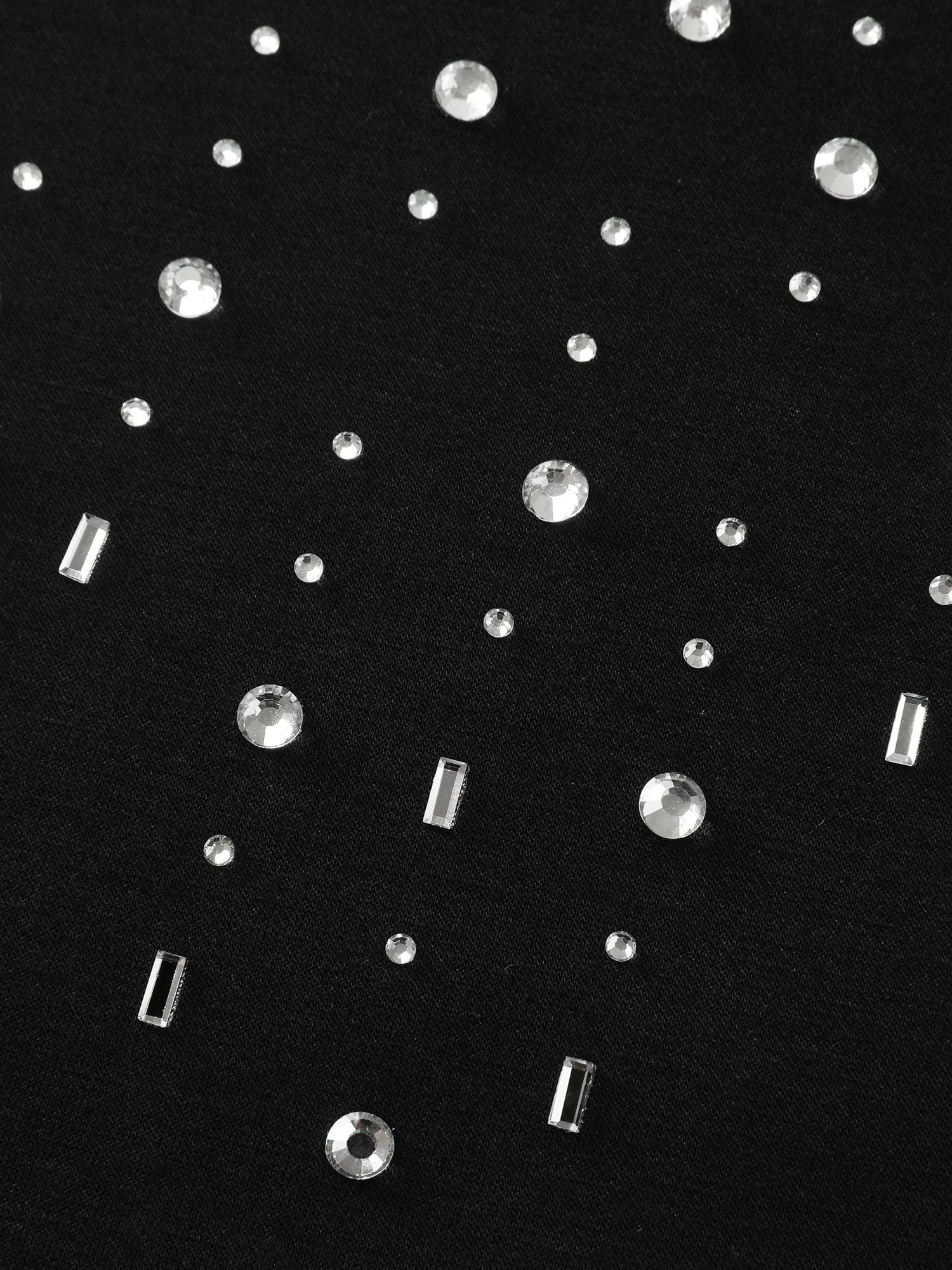 Rhinestone Relaxed-Fit Round Neck Sweatshirt sold by Bloomchic product image thumbnail 5