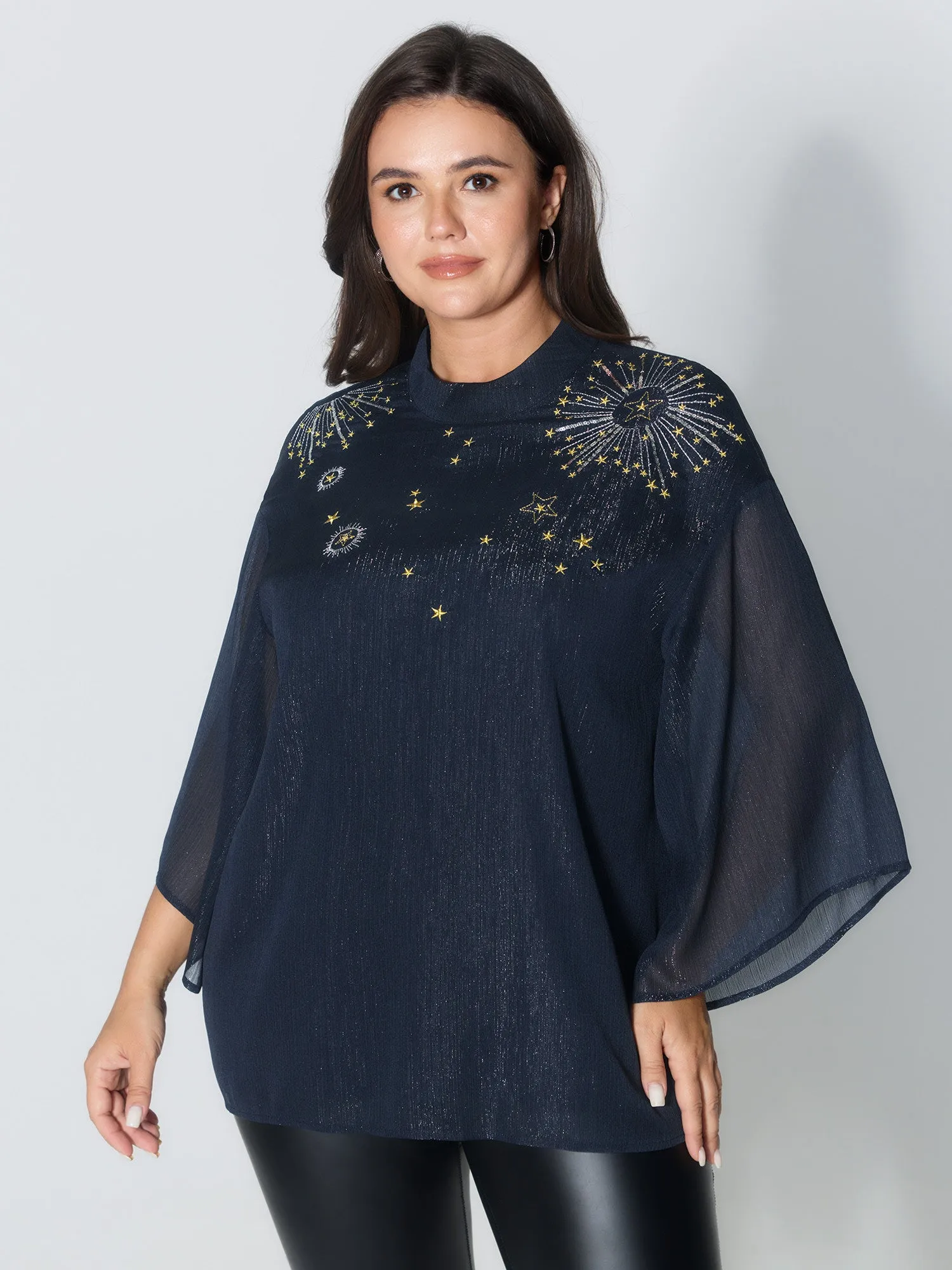 Floral Bead Embroidery Starry Blouse sold by Bloomchic