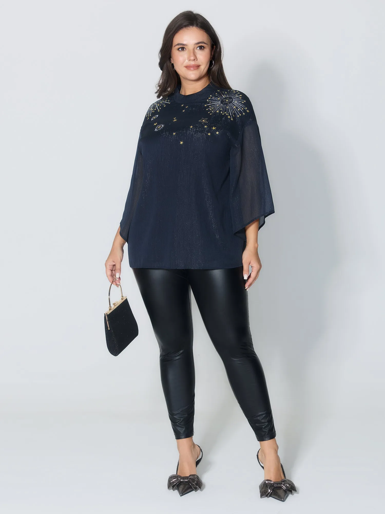 Floral Bead Embroidery Starry Blouse sold by Bloomchic product image thumbnail 2