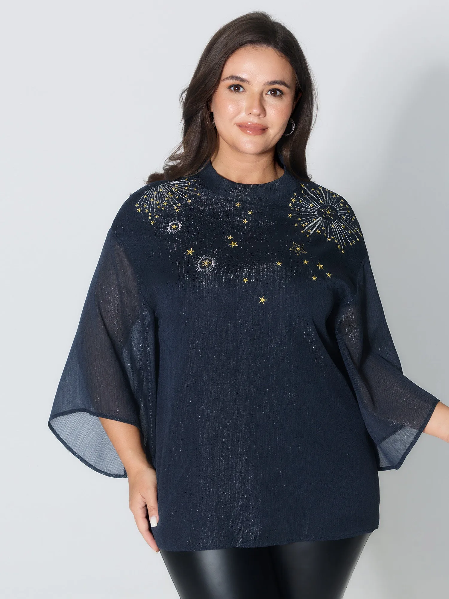 Floral Bead Embroidery Starry Blouse sold by Bloomchic product image thumbnail 3