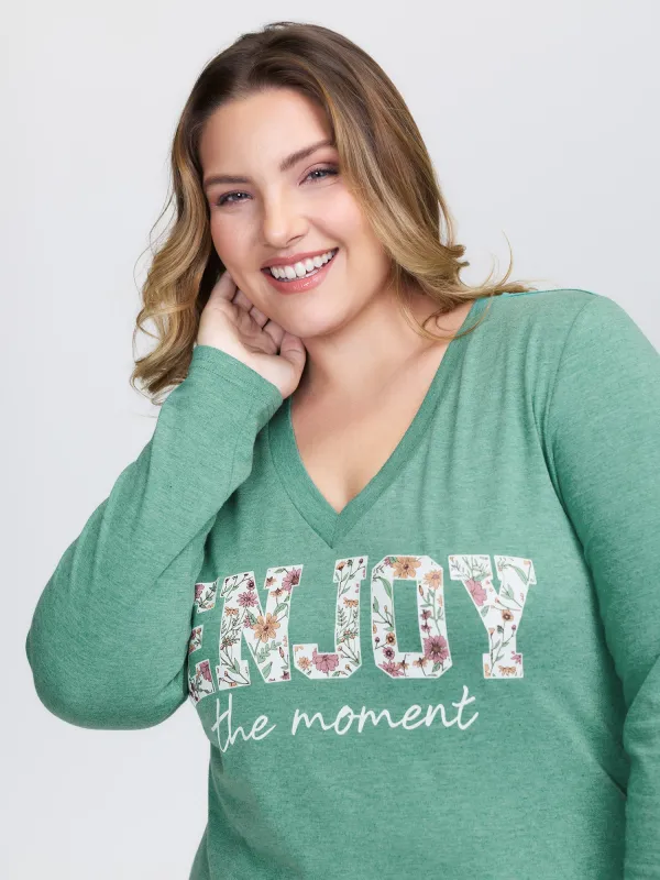 Supersoft Heather Deep V-Neck T-Shirt sold by Bloomchic