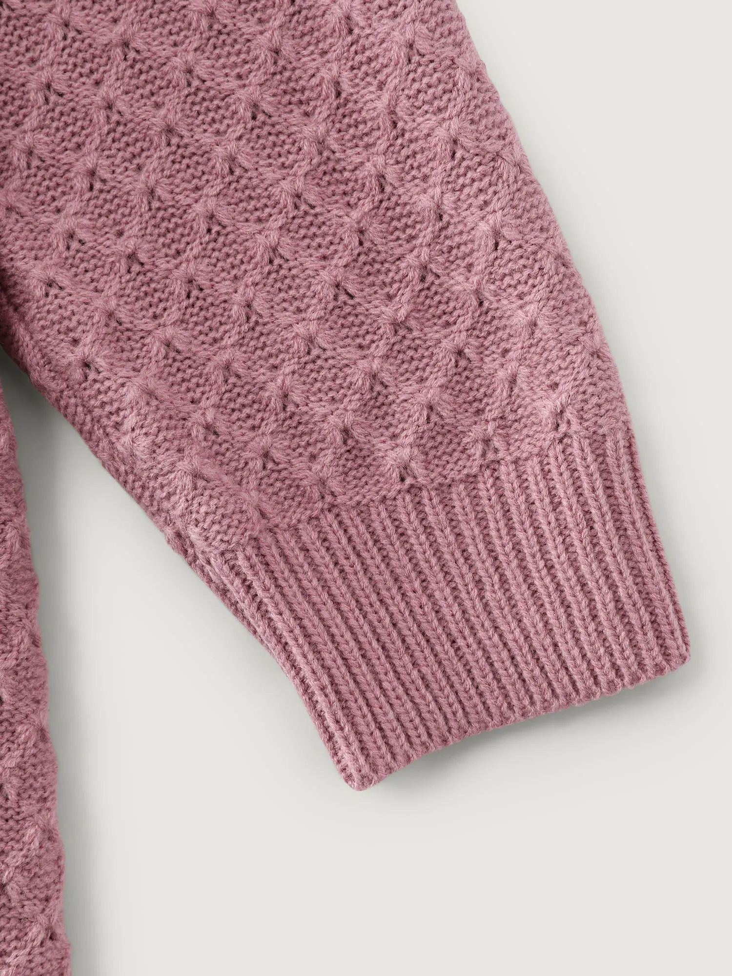 Textured Drawstring Waist V-Neck Sweater Dress sold by Bloomchic product image thumbnail 5