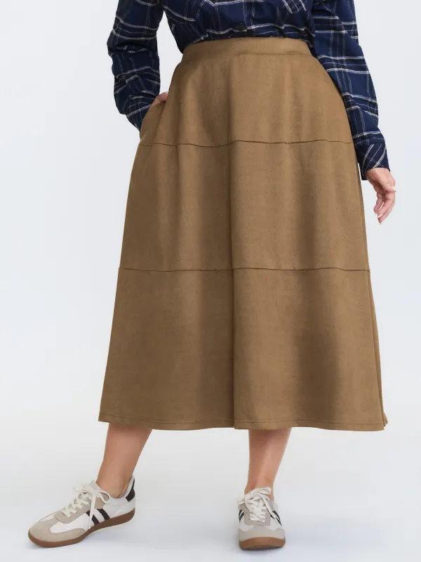 Tiered Solid Maxi Skirt sold by Bloomchic