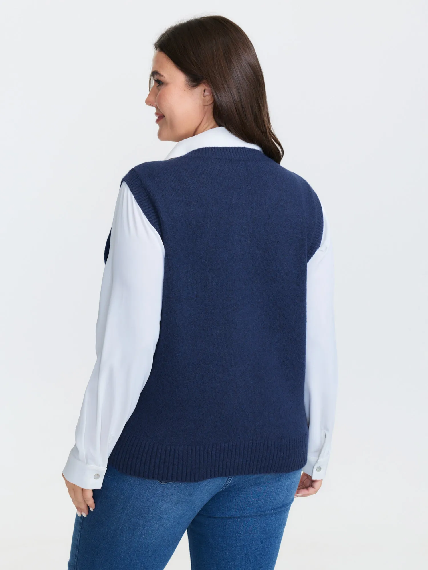 Metallic Button Detail Knit Vest sold by Bloomchic product image thumbnail 4