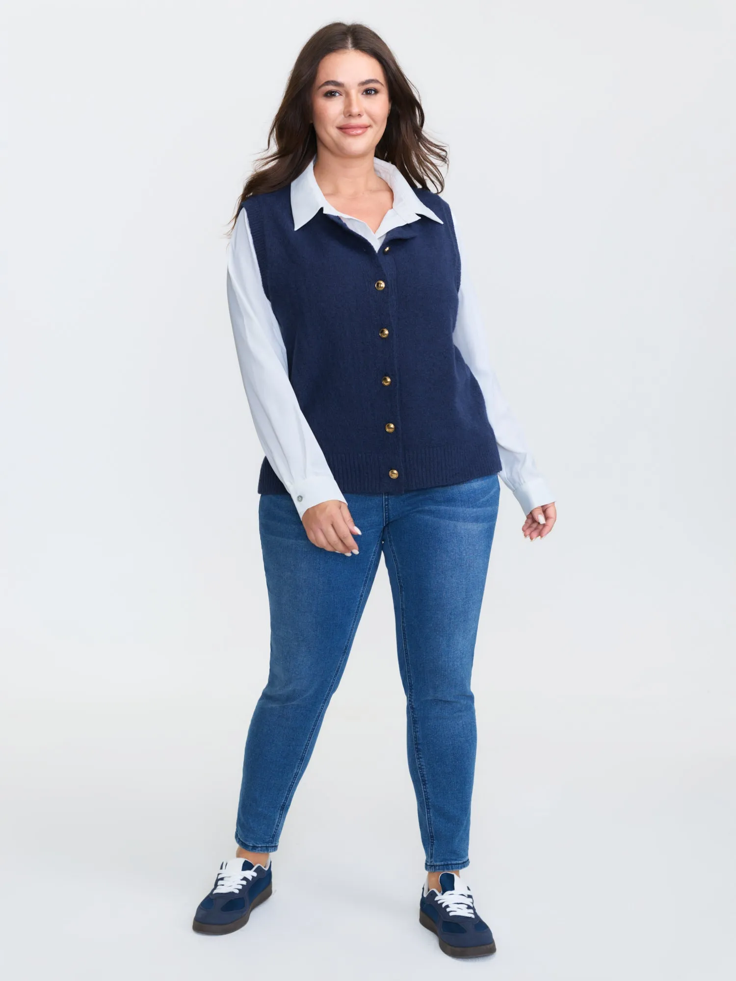 Metallic Button Detail Knit Vest sold by Bloomchic product image thumbnail 3