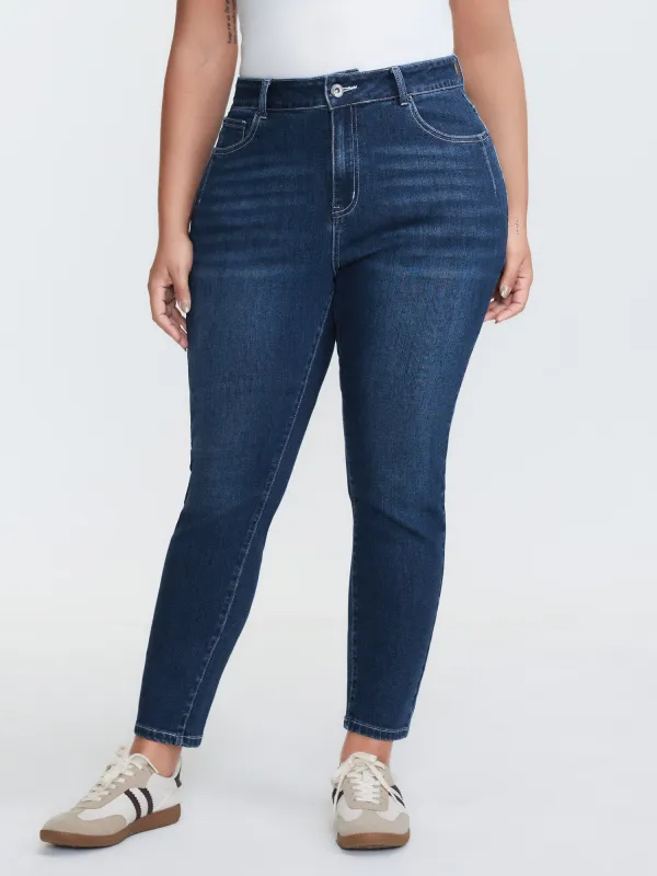 Mid-Rise Skinny-Fit Jeans sold by Bloomchic