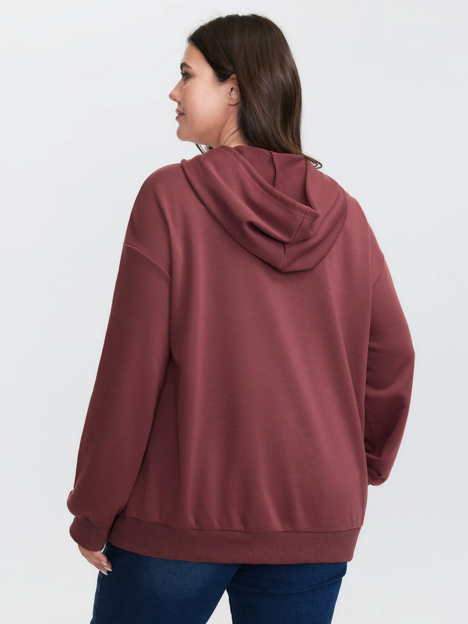 Embroidered Sleeve Pockets Hoodie sold by Bloomchic product image thumbnail 5