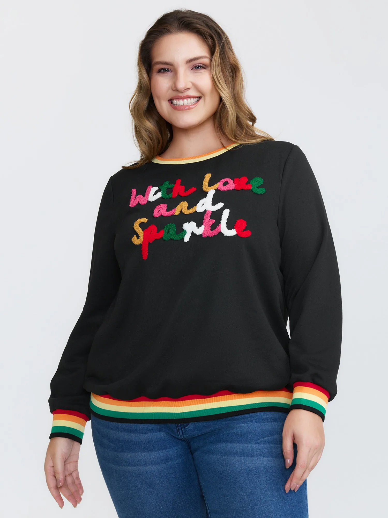 Sparkle in Love Embroidered Sweatshirt sold by Bloomchic product image thumbnail 3