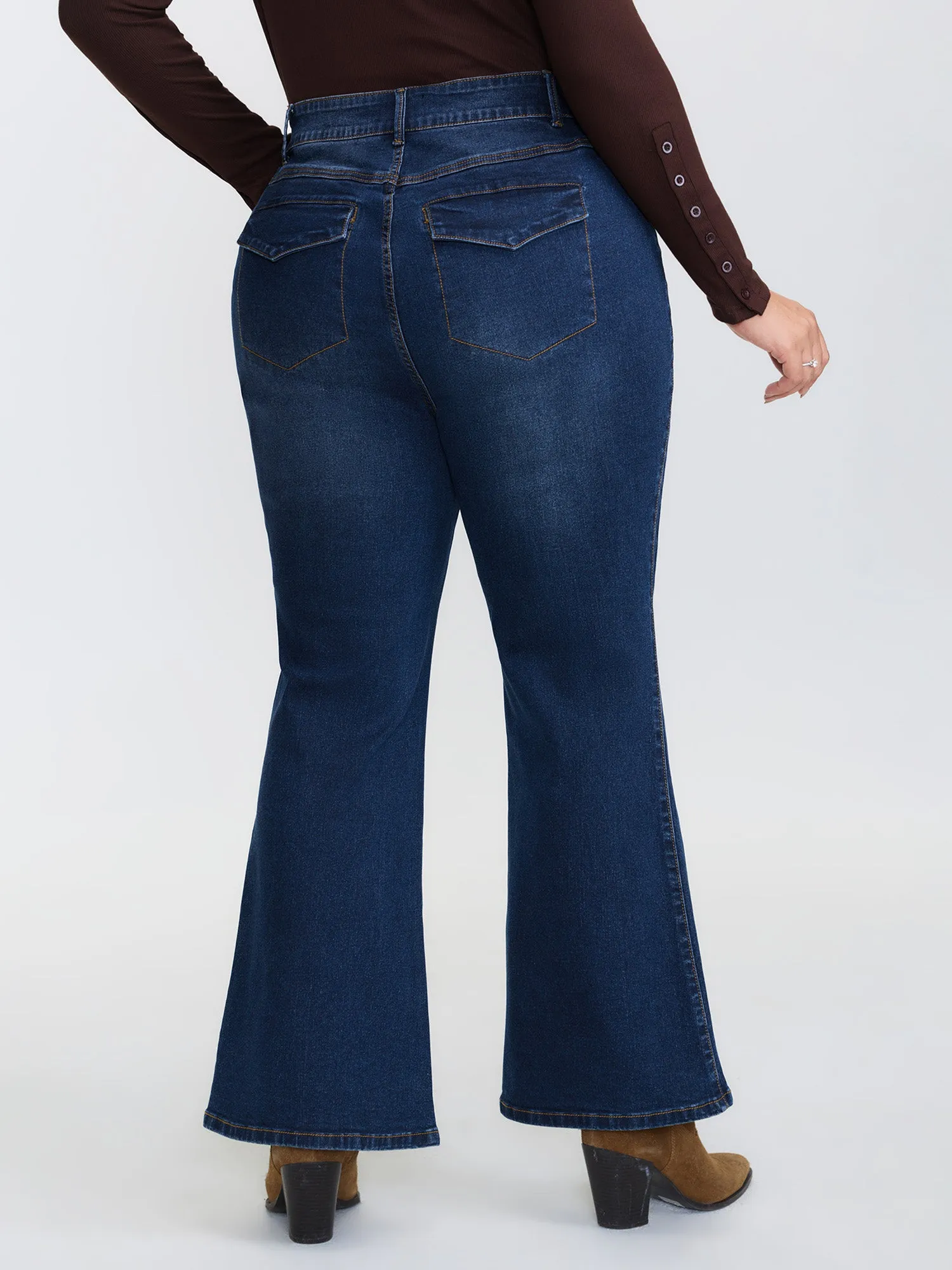 Mid-Rise Flare Hem Jeans sold by Bloomchic product image thumbnail 5