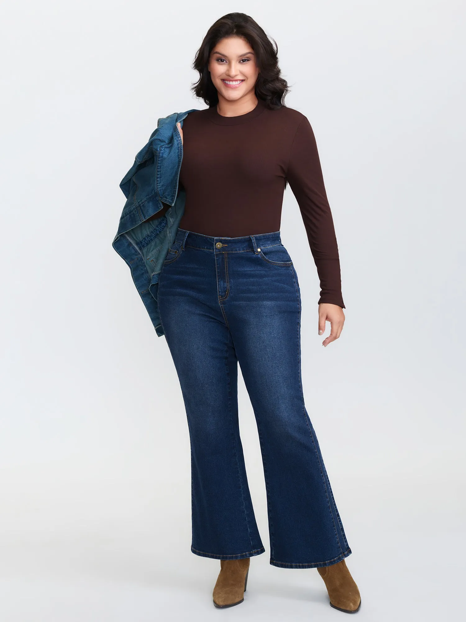 Mid-Rise Flare Hem Jeans sold by Bloomchic product image thumbnail 2