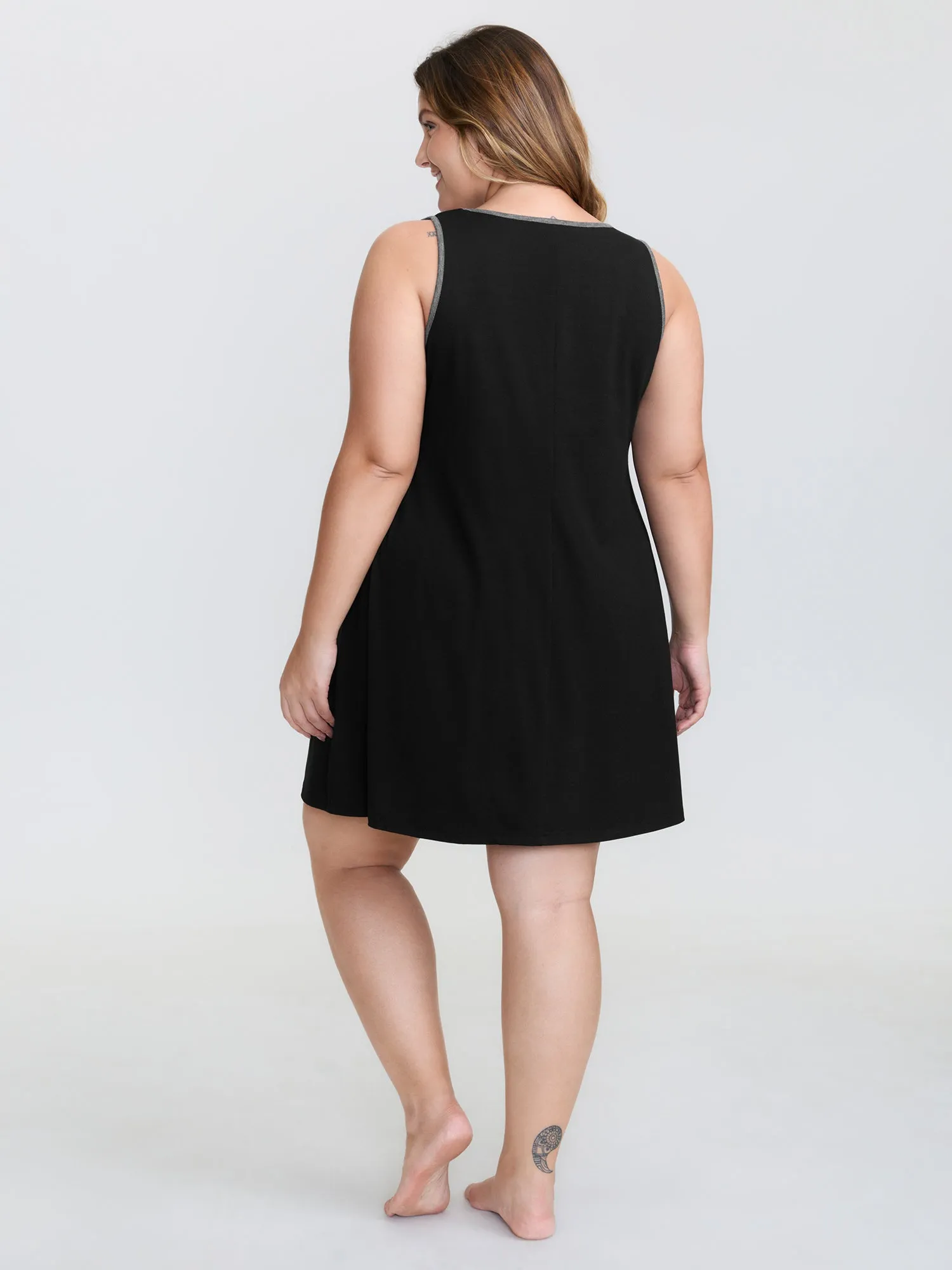 Meow Print Color Contrast Lounge Dress sold by Bloomchic product image thumbnail 4