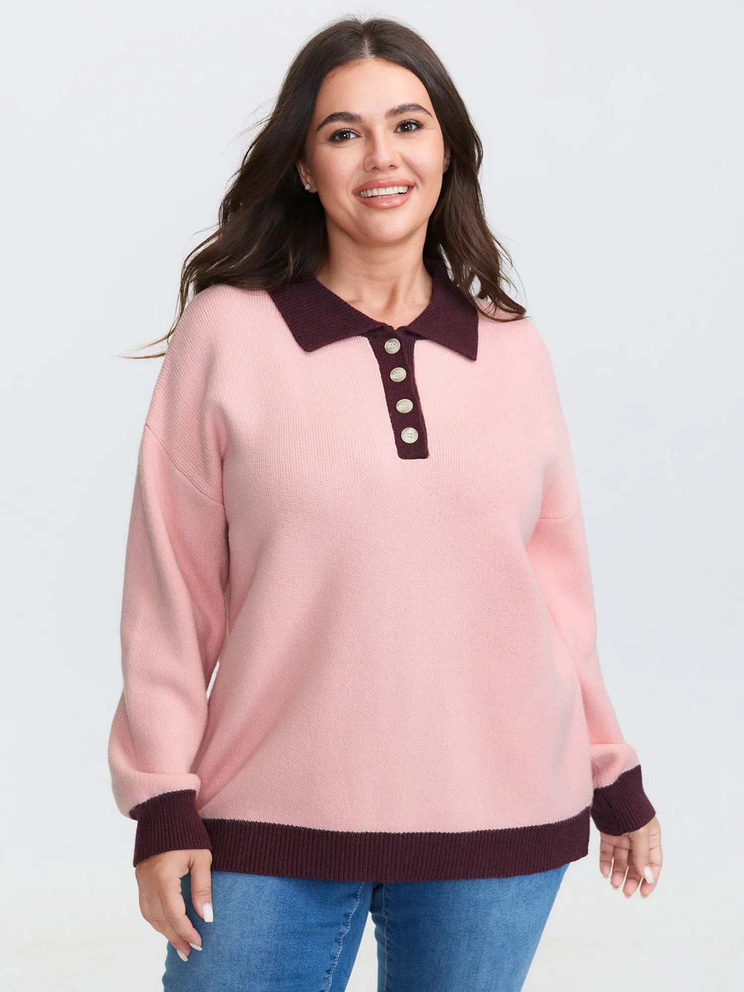 Supersoft Polo Collar Contrast Pullover sold by Bloomchic product image thumbnail 3