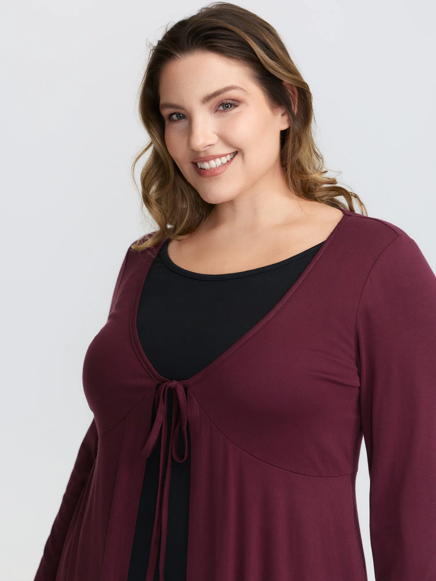Supersoft 2-in-1 Front-Tie T-Shirt sold by Bloomchic product image thumbnail 2